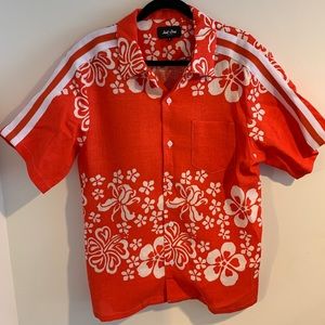 Just Don Red Hawaiian Bowling Shirt